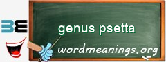 WordMeaning blackboard for genus psetta